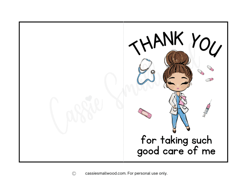 10 cute nurse thank you cards (free printable) - cassie smallwood